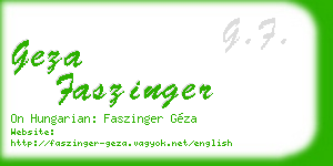 geza faszinger business card